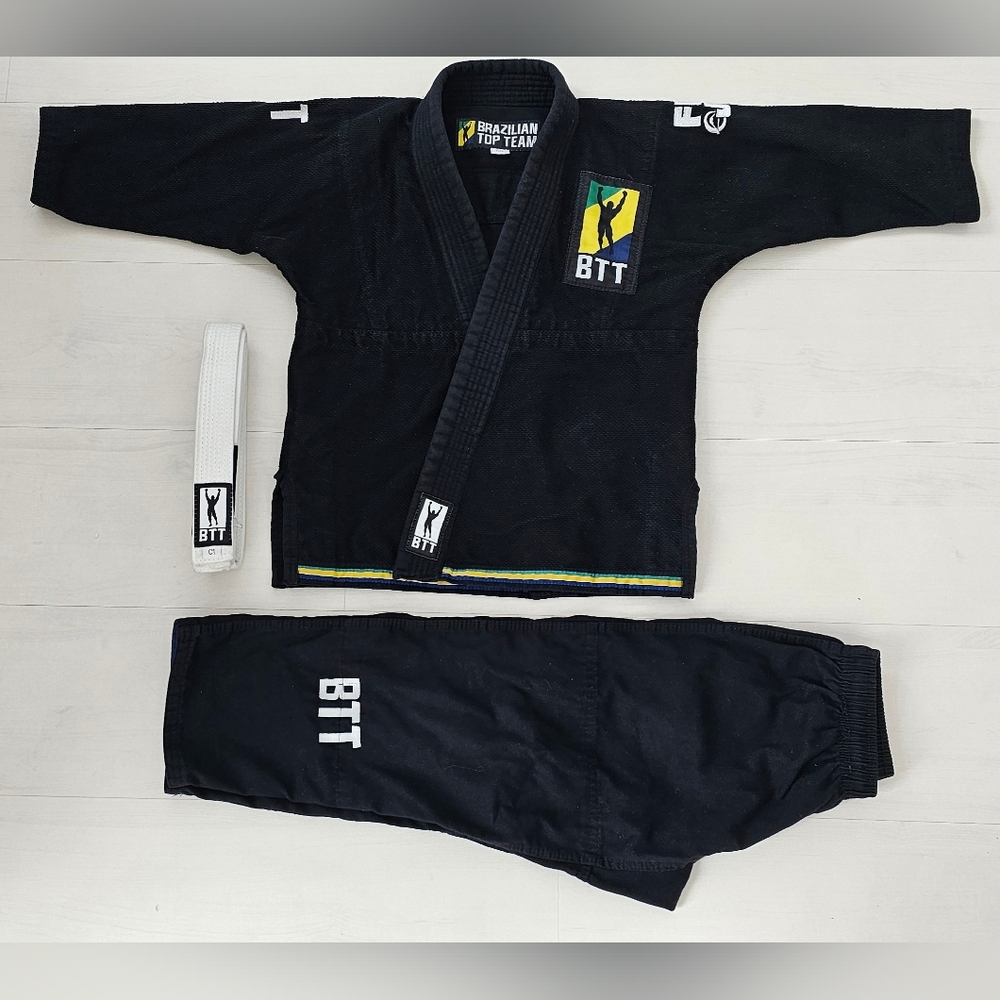 Fuji Gi Brazilian Top Team BTT SIZE C0 Jiu Jitsu Blue Bottom Pants Kids Boys